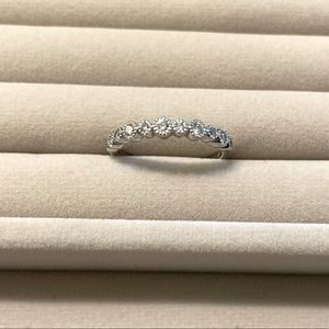 1/20 TCW 10K White gold stackable Diamond ring.